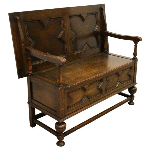 Jacobean Style Oak Monks Bench