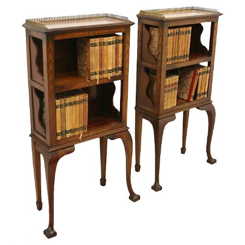 Pair of Late Victorian Mahogany Open Bookcases