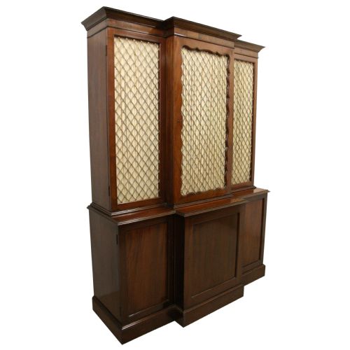 Regency Style Mahogany Cabinet Bookcase