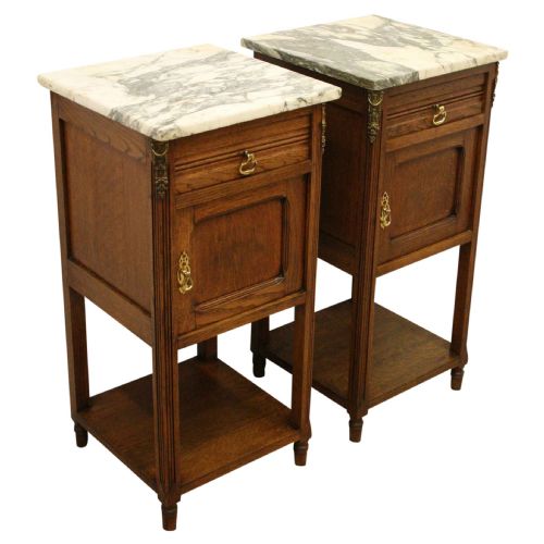 Pair of Art Nouveau Oak Bedside Lockers