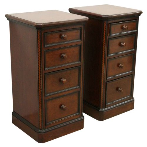 Pair of Late Victorian Walnut Bedside Lockers