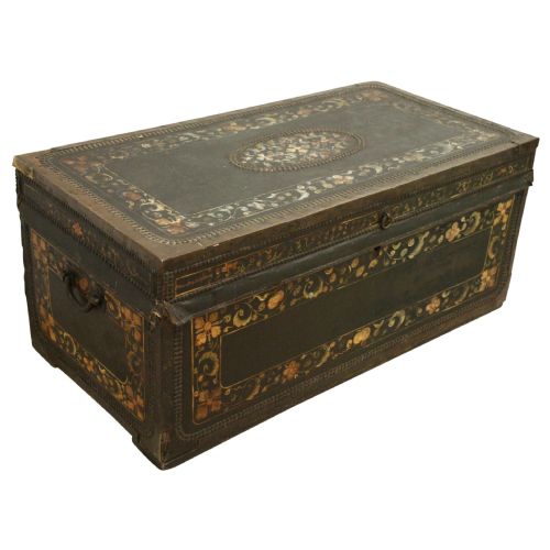 George III Leather and Camphor Trunk