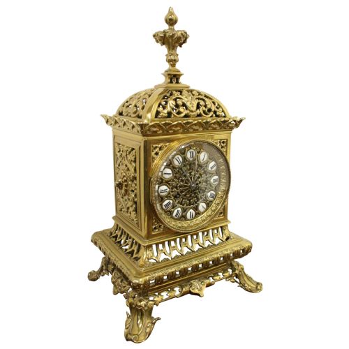 French Cast Brass Mantel Clock