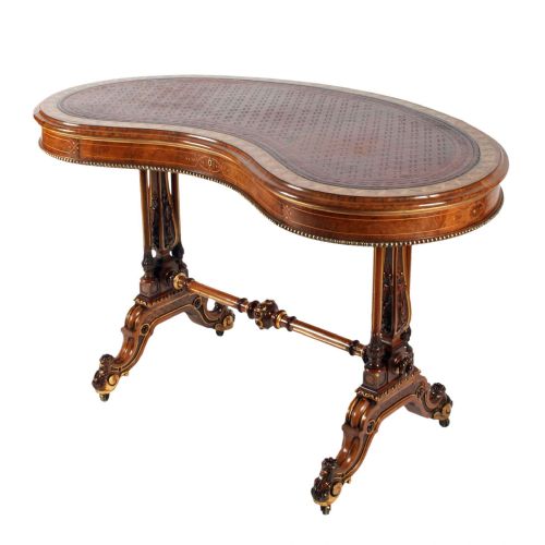 Victorian Kidney Shaped Writing Table