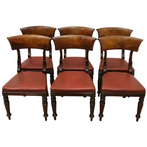 Set of 6 William IV Mahogany Dining Chairs