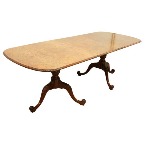 fig 1. Queen Anne Style Burr Walnut Dining Room Suite