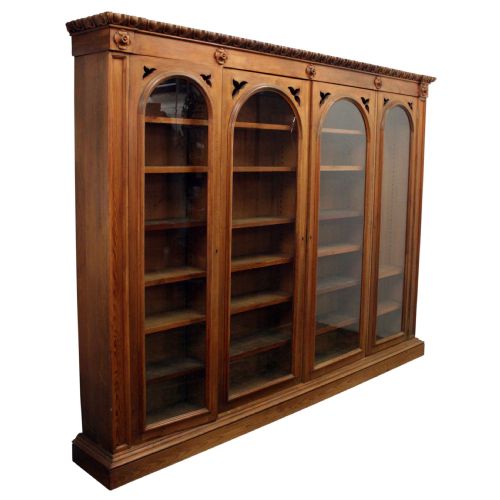 Victorian Pine Four Door Bookcase