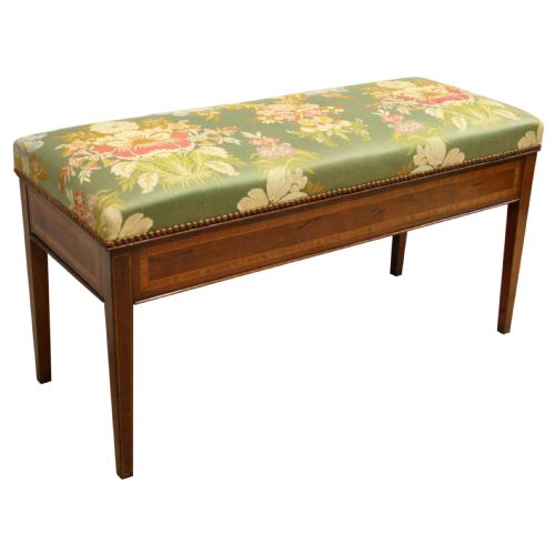 Sheraton Style Mahogany Duet Piano Stool