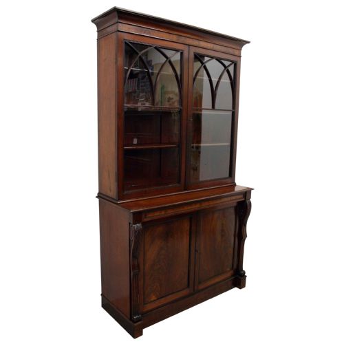 George IV Mahogany Two Door Cabinet Bookcase