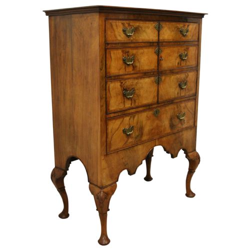 Burr Walnut Tallboy/cocktail Cabinet