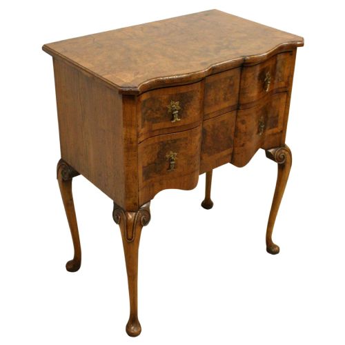 George II Style Burr Walnut Lowboy