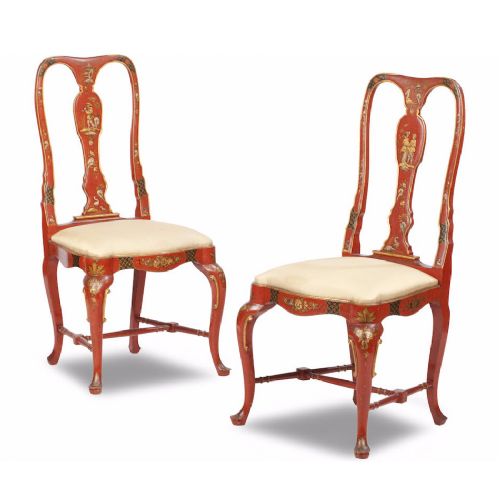 Pair of George II Style Chinoiserie Side Chairs
