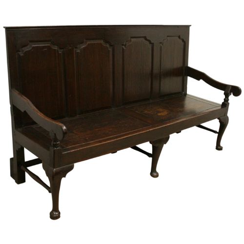 Late George III Oak Hall Bench