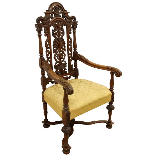 Large Victorian Hall Chair/throne Chair