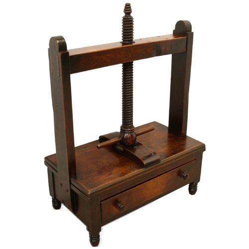 George III Mahogany and Stained Beech Book Press