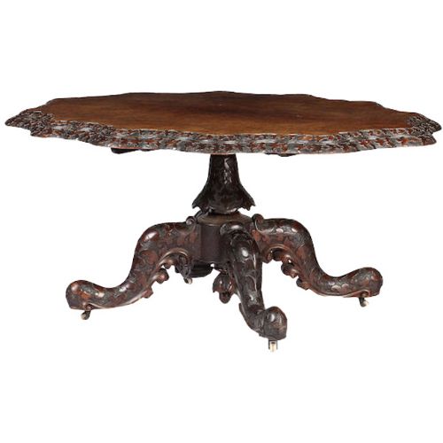 Victorian Burr Walnut Centre Table/breakfast Table