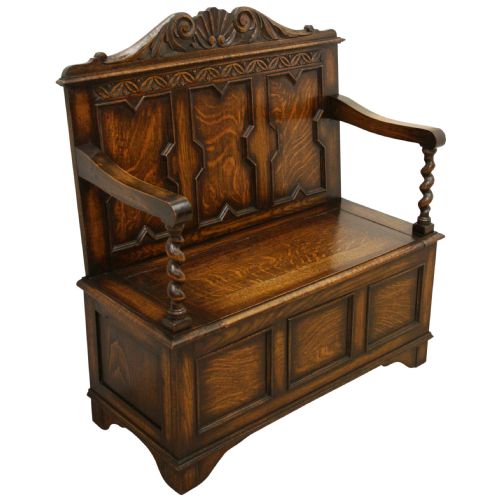 Jacobean Style Oak Hall Bench