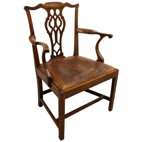 George III Chippendale Style Mahogany Armchair