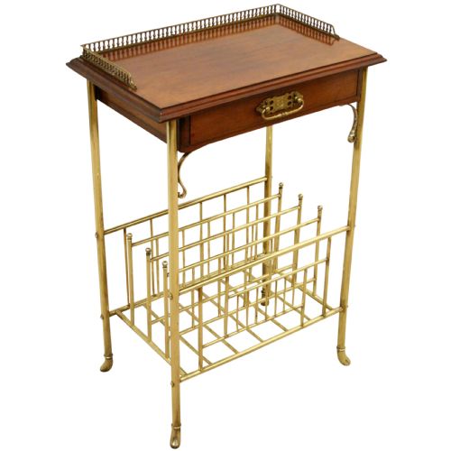 Mahogany and Brass Side Table/canterbury