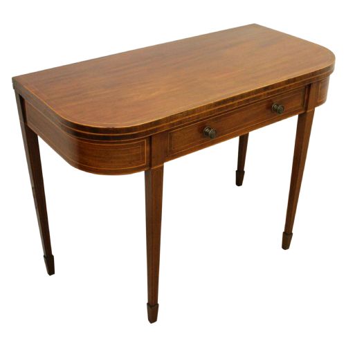 George III Mahogany Inlaid Edinburgh Tea Table