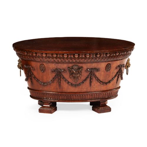 Adams Style Carved Mahogany Wine Cooler