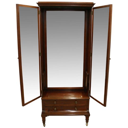 Edwardian Cheval Mirror/dressing Cabinet