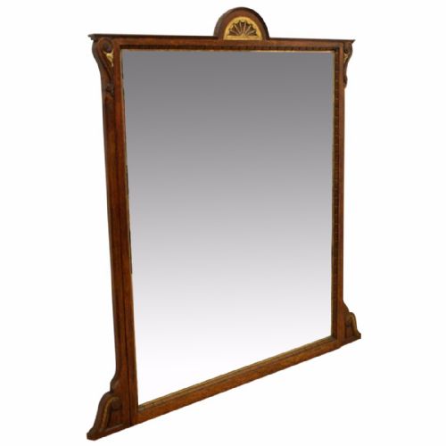 Arts & Crafts Style Oak Overmantel Mirror