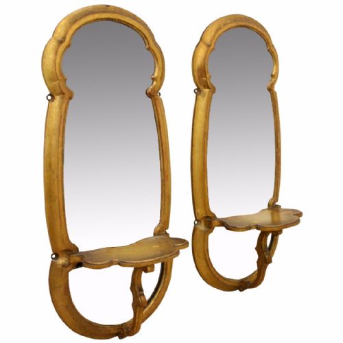 Pair of Giltwood Mirrored Wall Brackets