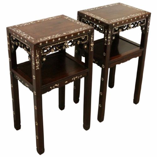 Pair of Chinese Hongmu Side Tables/stands