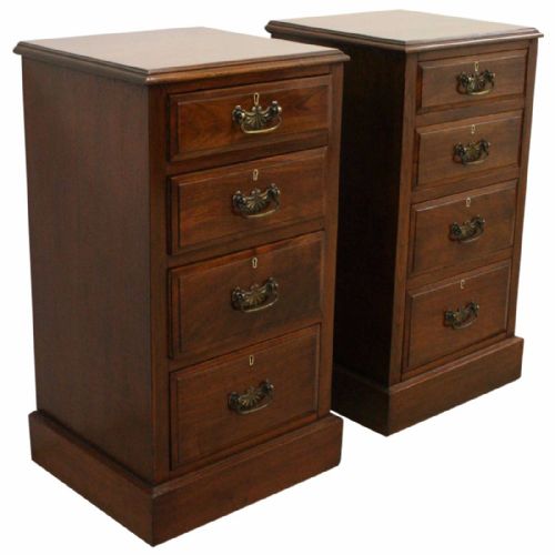 Pair of Late Victorian Mahogany Chests/lockers