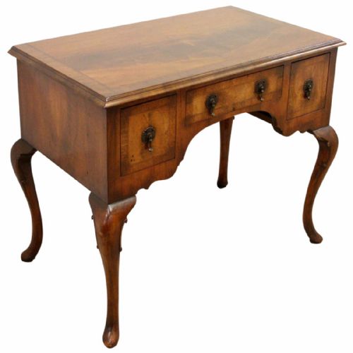 George II Style Figured Walnut Lowboy