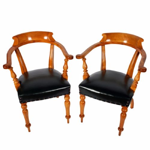Victorian Satin Birch Captain's Chairs