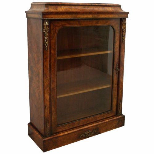 Early Victorian Burr Walnut Pier Cabinet