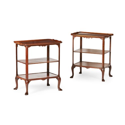 Pair of Whytock & Reid Walnut Etageres/side Tables
