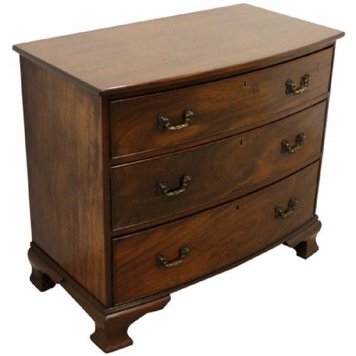 George III Style Bow Front Mahogany Chest of Drawers