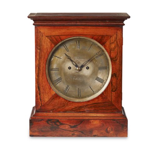Victorian Scottish Rosewood Cased Mantel Clock by Robert Bryson, Edinburgh