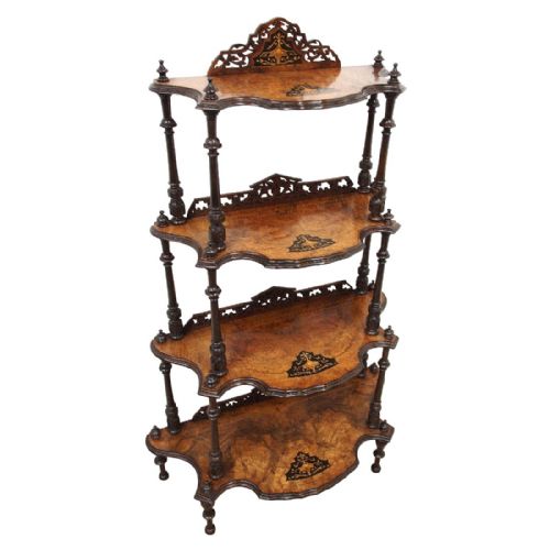 Mid Victorian Burr Walnut What Not