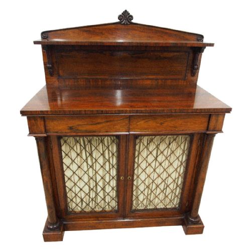 George IV Rosewood Ledged Back Chiffonier