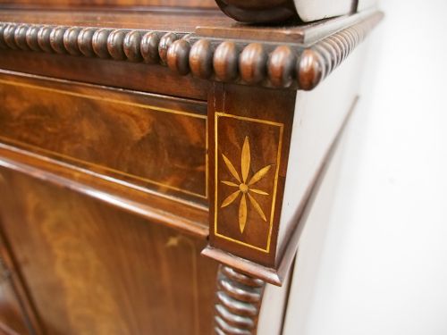 fig 1. Scottish George IV Mahogany Inlaid Cabinet Bookcase