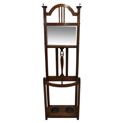 Art Nouveau Oak Hall Stand