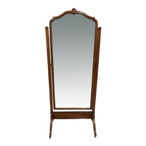 Georgian Style Walnut Cheval Mirror