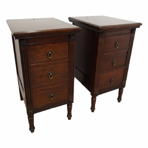 Pair of Walnut Chests / Bedside Cabinets