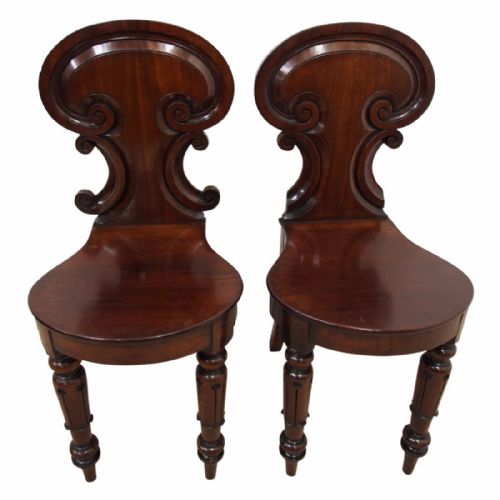 Pair of Mahogany Regency Hall Chairs