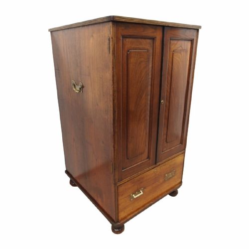 Victorian Teak Colonial Campaign Cabinet
