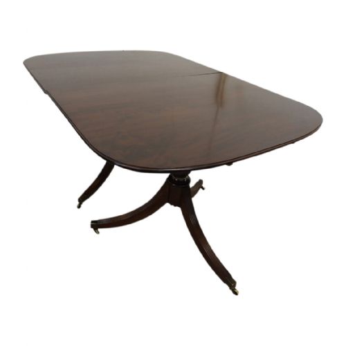 Regency Style Mahogany Twin Pillar Dining Table
