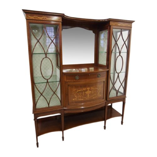 Sheraton Style Inlaid Display Cabinet