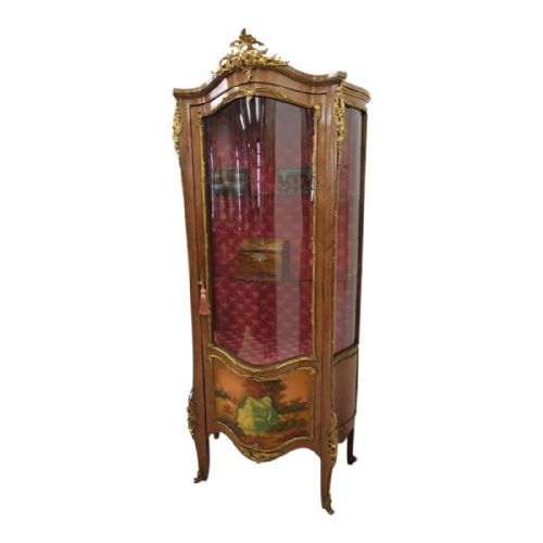 French Kingwood and Vernis Martin Vitrine Cabinet