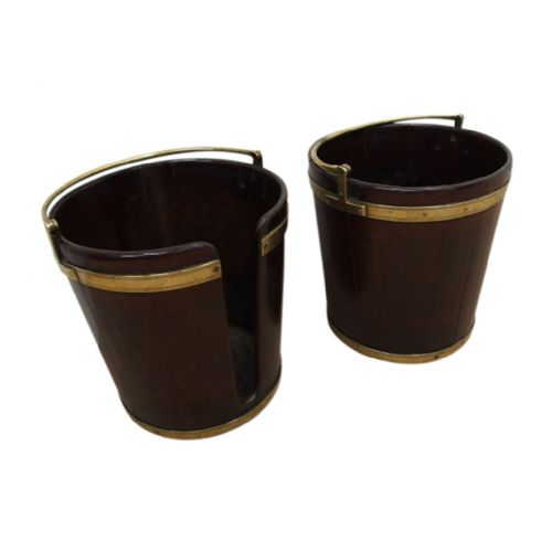 Pair of Brass Bound Mahogany Buckets