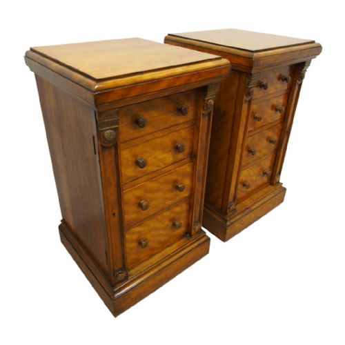 Pair of Victorian Satin Birch Chest of Drawers