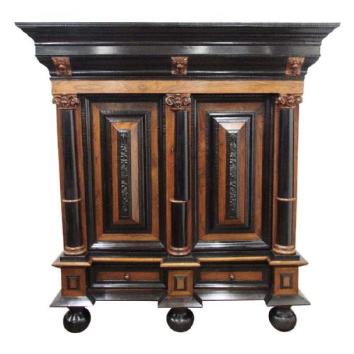 Indo-dutch Rosewood and Ebony Cabinet